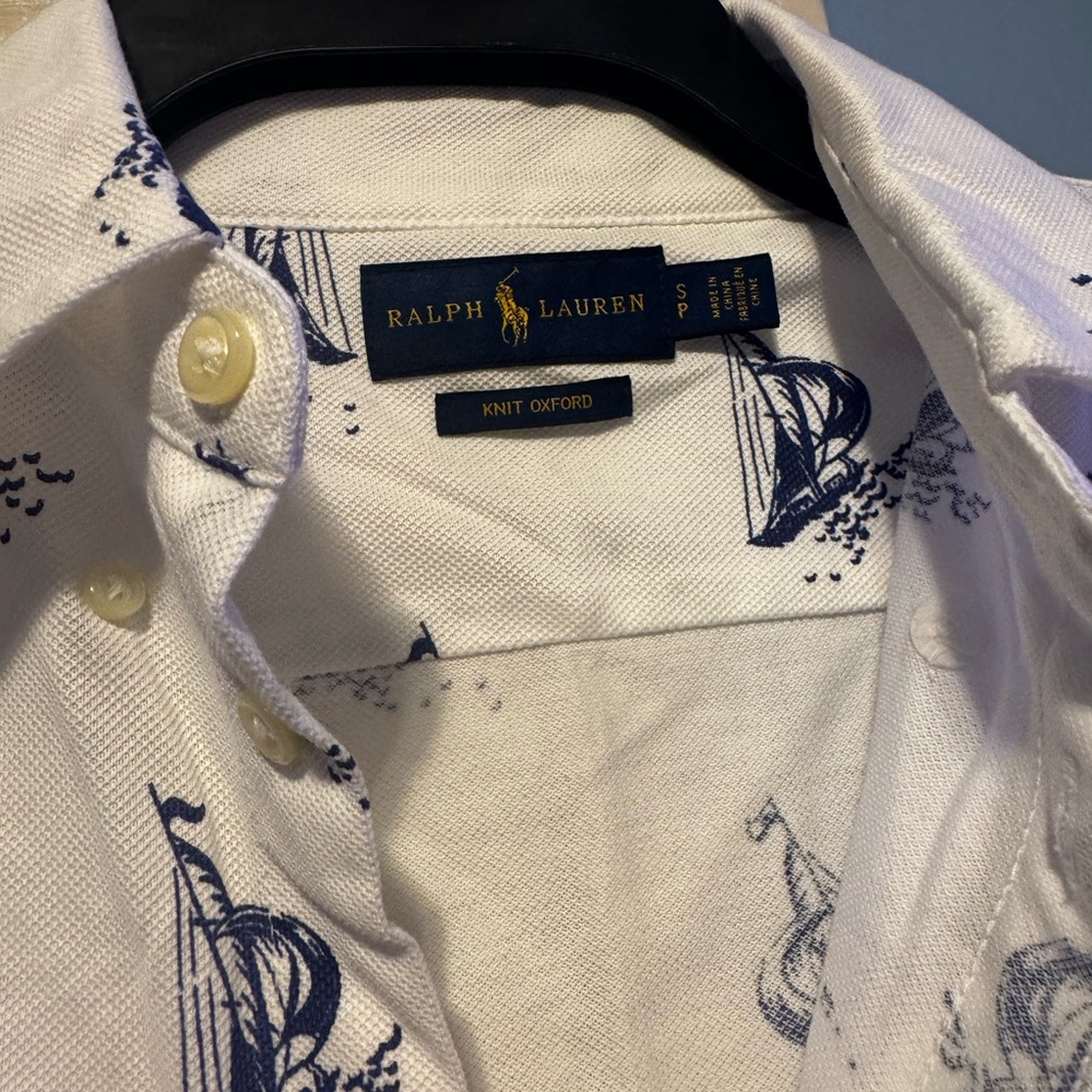 Ralph Lauren White and Blue Nautical Shirt - Picture 3 of 4